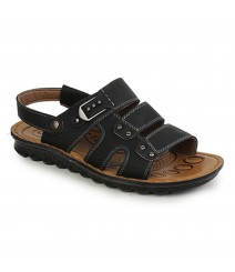 Cefiro Black Sandal for Men - CSD0013